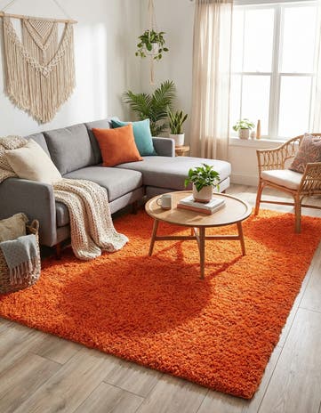 9' x 12' Solid Shag Rug