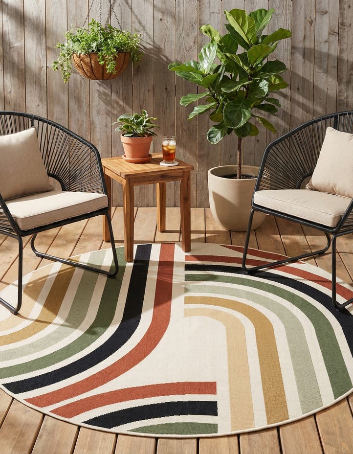 5' x 5' Easy-Clean Modern Indoor / Outdoor...