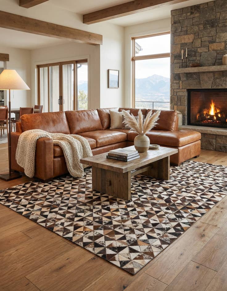 Detail image of 5' 4 x 7' 7 Cowhide Rug