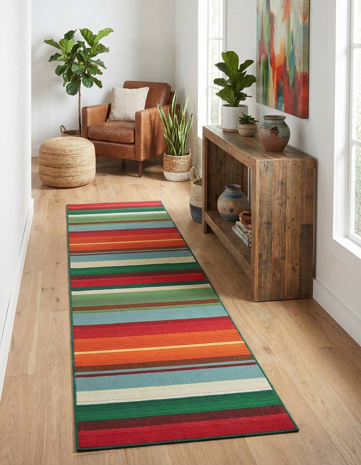 Detail image of 2' 7 x 11' Easy-Clean Modern Indoor / Outdoor Runner Rug