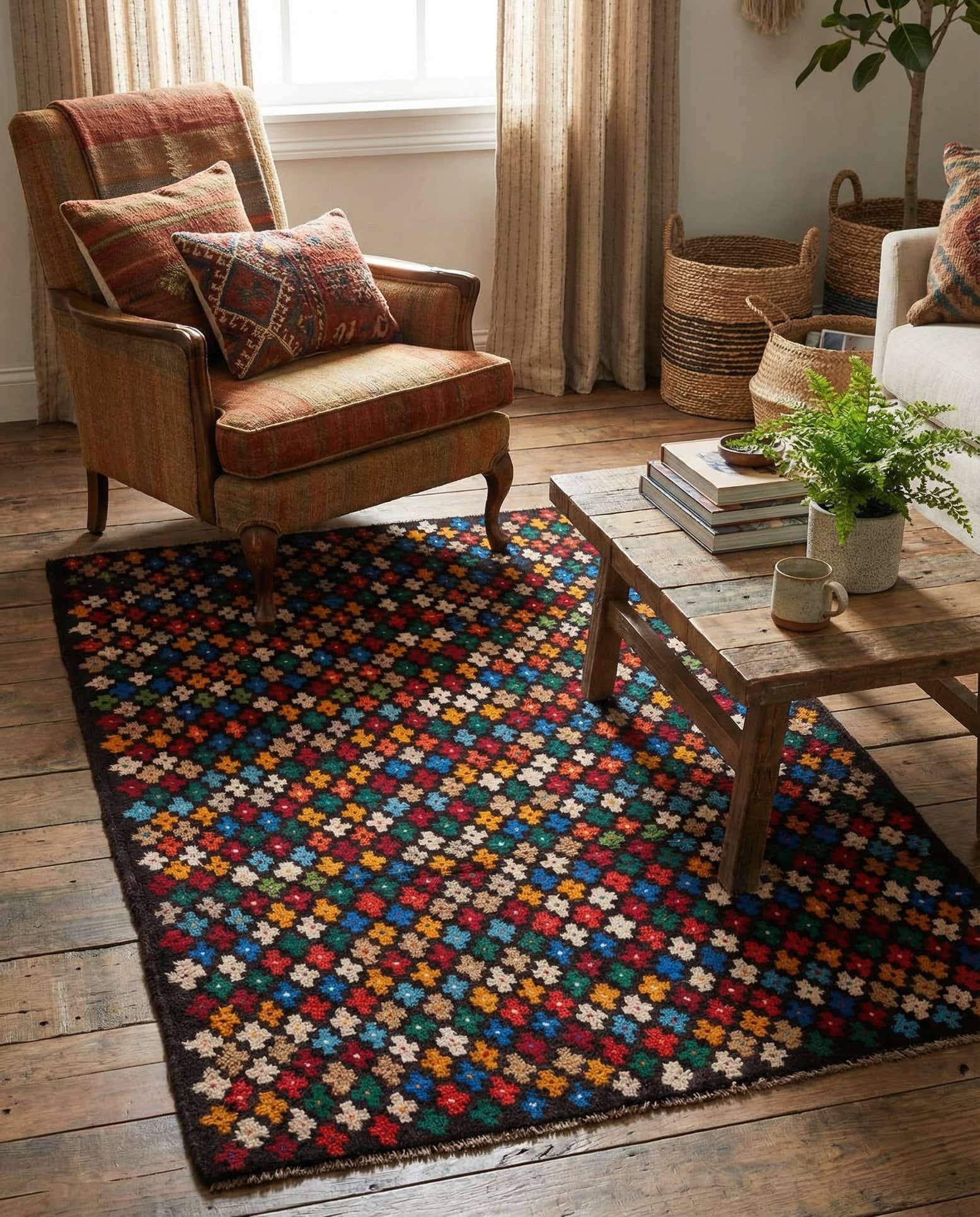 3' x 4' 6 Hand Knotted Balouch Wool Rug