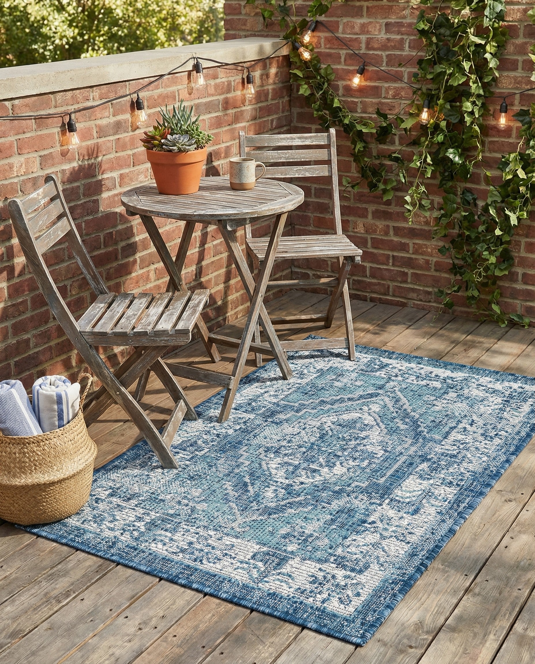  2' x 3'  Washable Traditional Indoor / Outdoor Rug