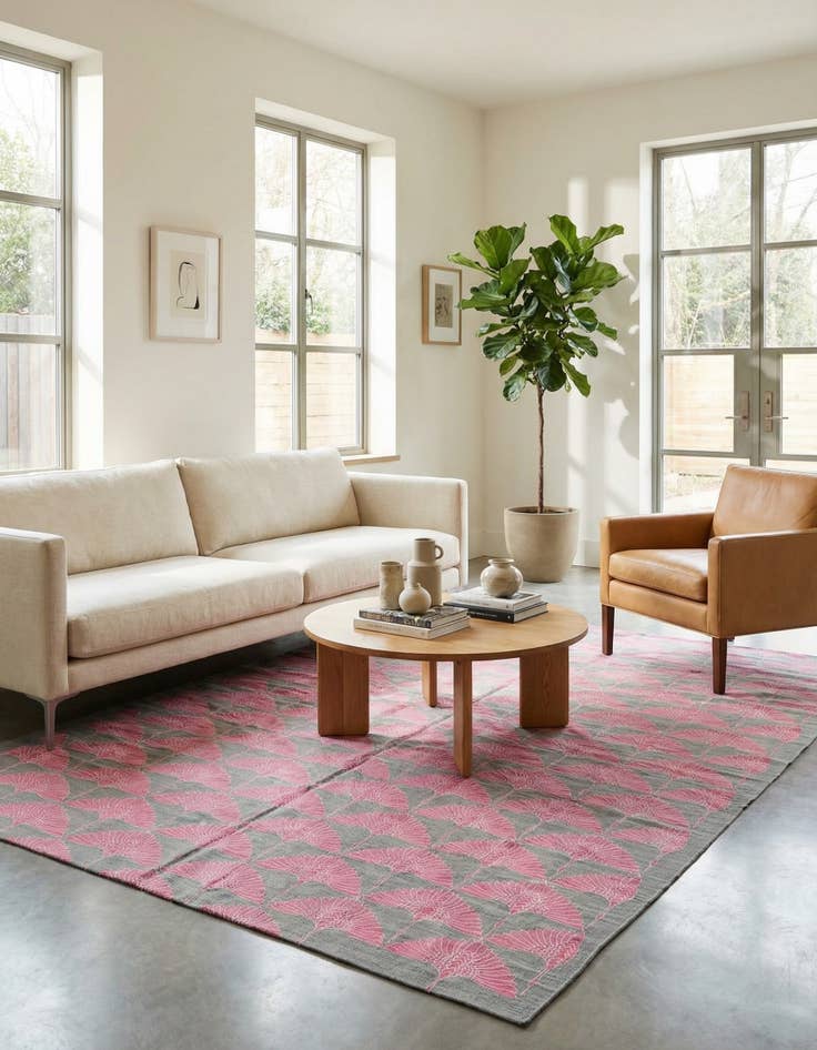 Detail image of 6' 5 x 9' 8  Hand Woven Kilim Modern Wool Rug