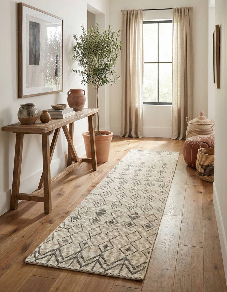 Detail image of 2' 8 x 10' 3  Hand Knotted Moroccan Wool Runner Rug