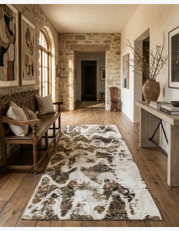 4' 8 x 9' 5 Hand Knotted Ultra Vintage Persian Wool Runner Rug