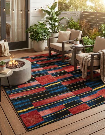 7' 10 x 10' Easy-Clean Modern Indoor / Outdoor Rug