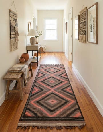 4' 2 x 11' 8 Hand Woven Kilim Fars Wool Runner Rug