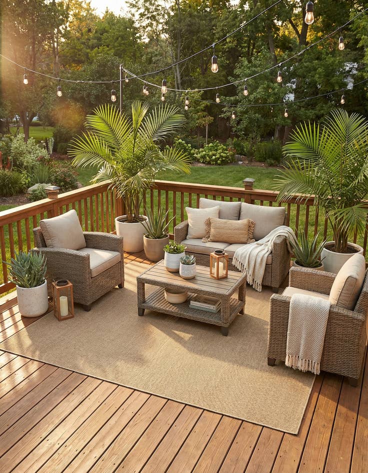 Detail image of 9' x 12' Easy-Clean Solid Indoor / Outdoor Rug
