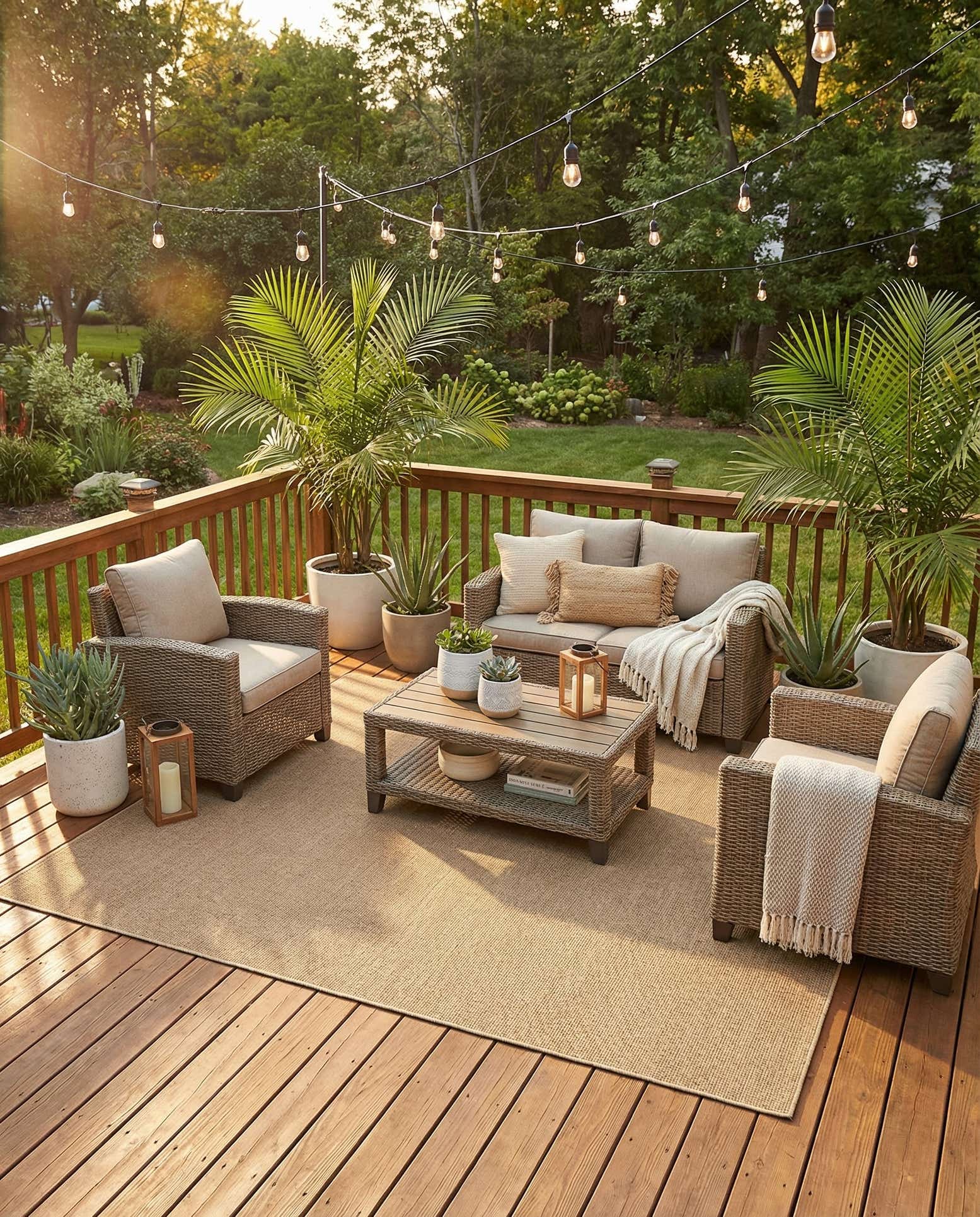 9' x 12' Easy-Clean Solid Indoor / Outdoor Rug
