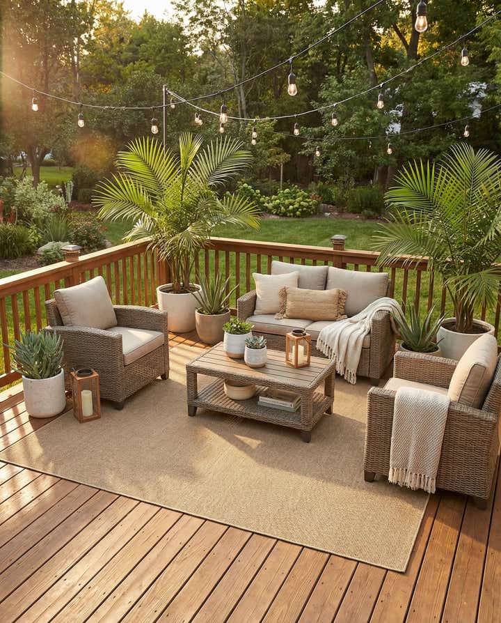 9' x 12' Easy-Clean Solid Indoor / Outdoor Rug