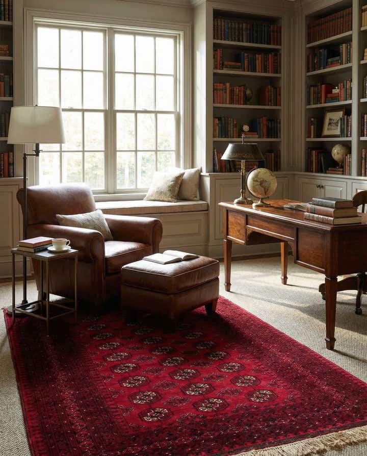 4' 2 x 6' 10 Hand Knotted Afghan Akhche Wool Rug