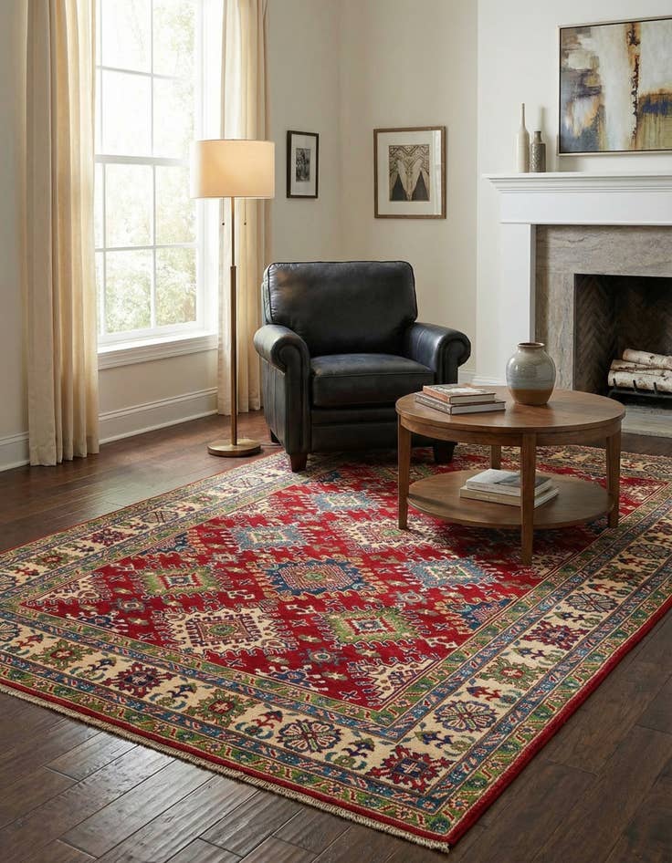 Detail image of 6' 8 x 10'  Hand Knotted Kazak Rug