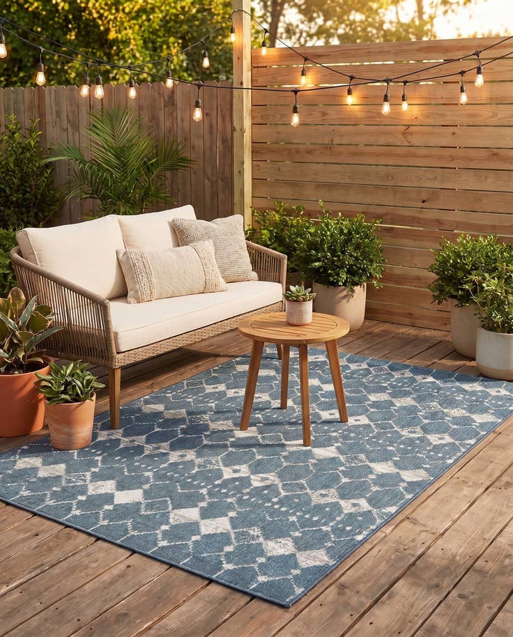 Detail image of 4' x 6' Easy-Clean Lattice Indoor / Outdoor Rug
