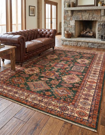 6' 9 x 9' 5 Hand Knotted Kazak Rug