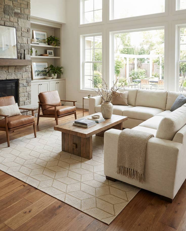 Detail image of 9' x 12' Easy-Clean Trellis Indoor / Outdoor Rug