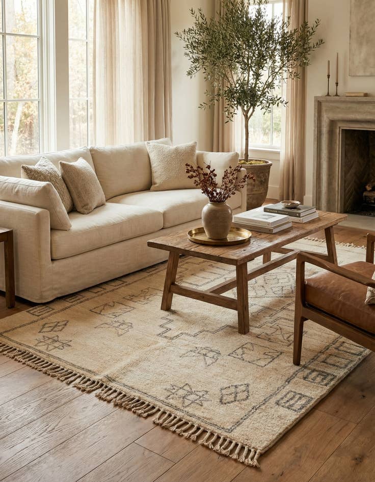 Detail image of 5' 5 x 8'  Hand Knotted Darya Wool Rug