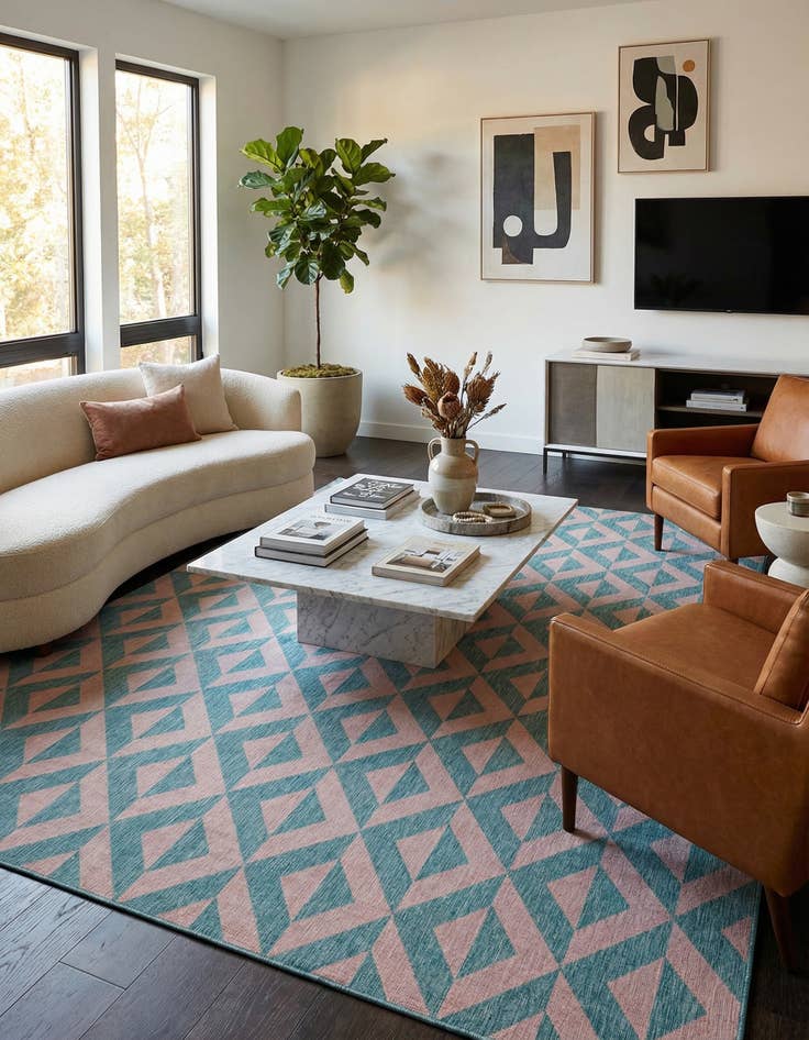 Detail image of 13' x 13'  Washable Jill Zarin Napa Indoor / Outdoor Square Rug