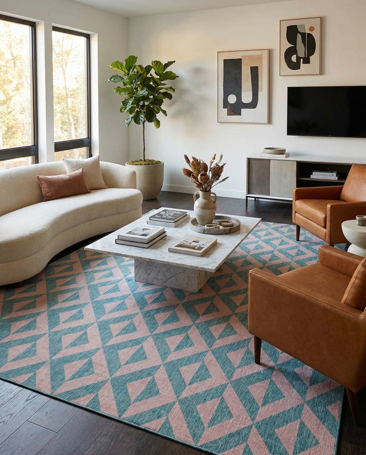 Detail image of 13' x 13' Easy-Clean Jill Zarin Napa Indoor / Outdoor Square Rug
