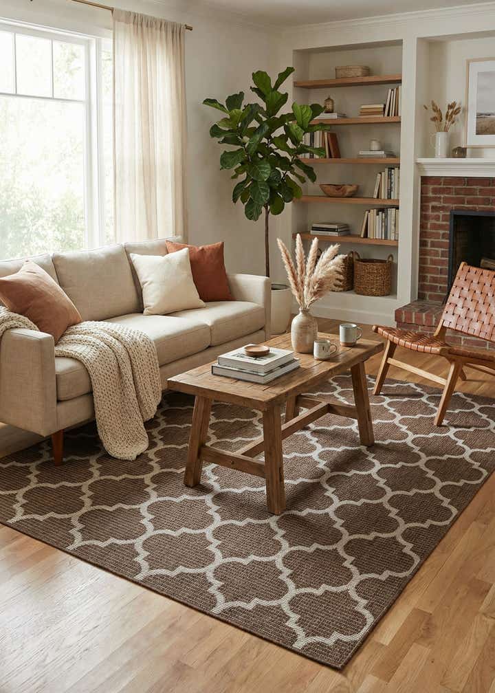 6' x 9' Easy-Clean Trellis Indoor / Outdoor Rug