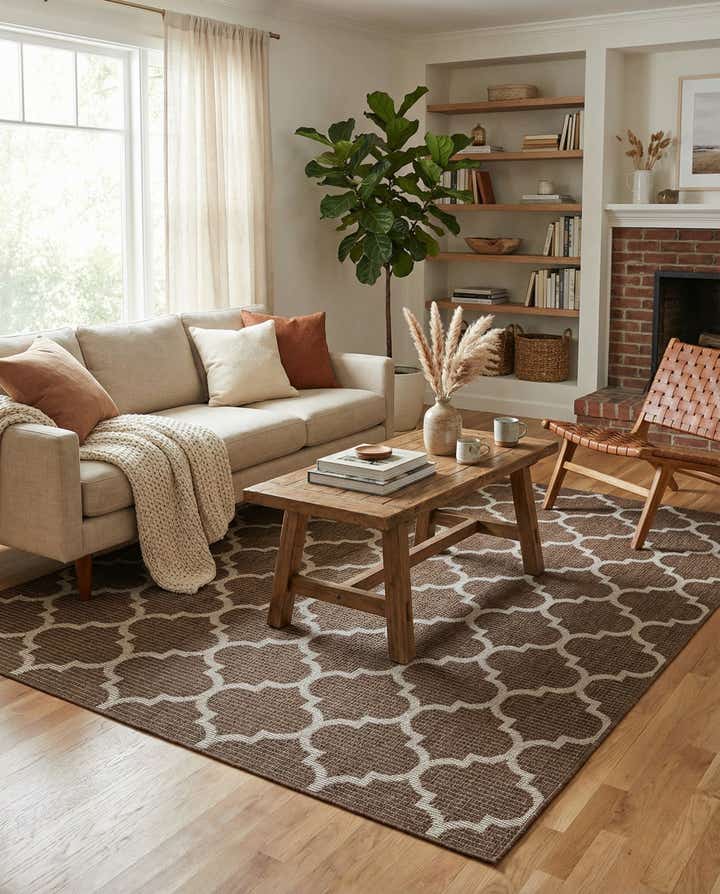 6' x 9' Easy-Clean Trellis Indoor / Outdoor Rug