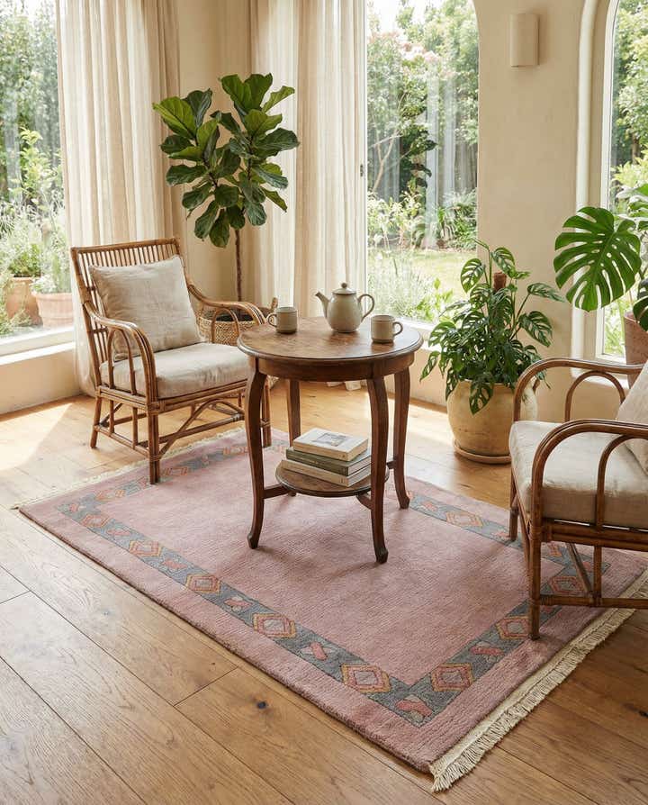 2' 7 x 4' 7 Hand Knotted Tibet Wool Rug