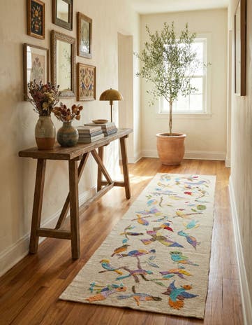 2' 4 x 9' 4 Hand Woven Kilim Suzani Wool Runner Rug