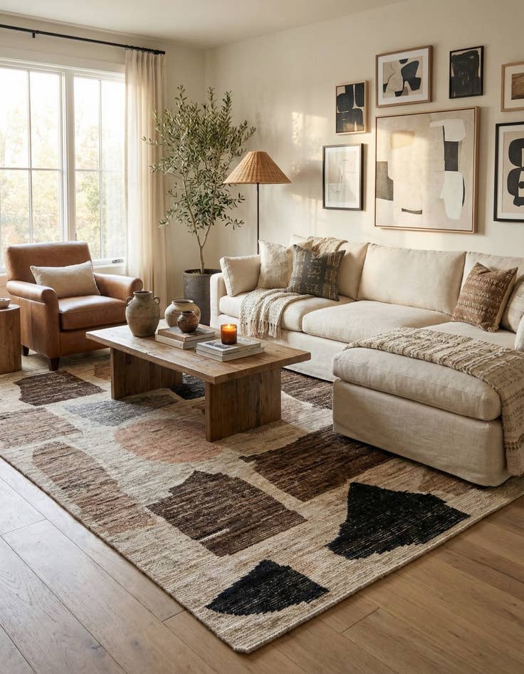 Detail image of 8' x 11'  Hand Knotted Moroccan Wool Rug