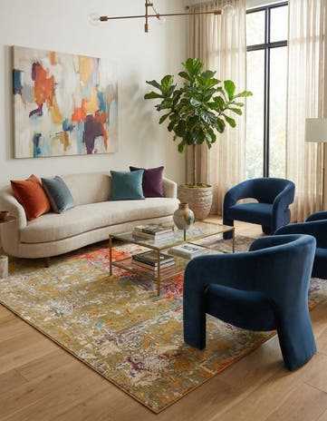 Easy-Clean Modern Indoor / Outdoor Square Rug