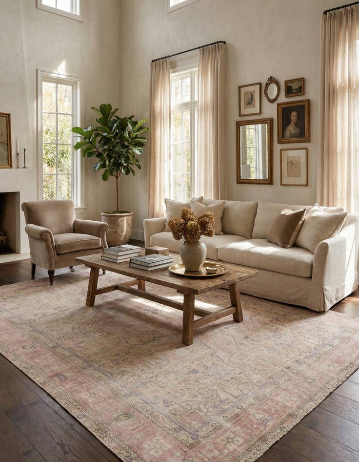 Detail image of  7' 9 x 10' 9  Hand Knotted Ultra Vintage Persian Wool Rug