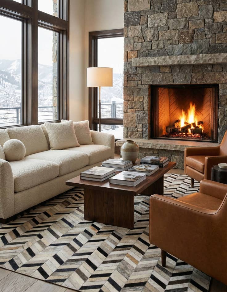 Detail image of 5' 2 x 8' 1 Cowhide Rug