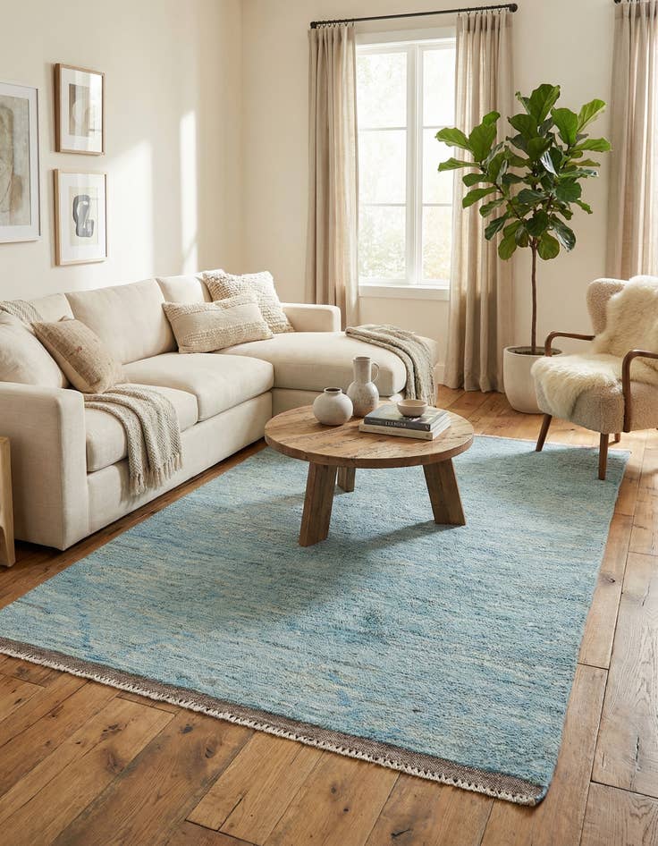 Detail image of 6' 1 x 9' 6  Hand Knotted Moroccan Wool Rug