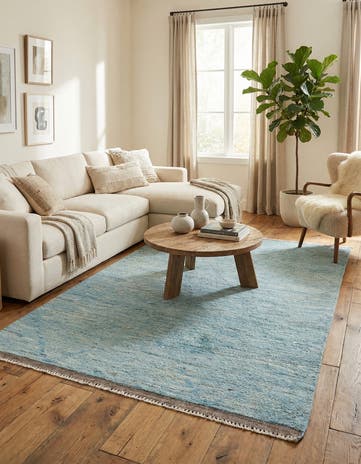 6' 1 x 9' 6 Hand Knotted Moroccan Wool Rug
