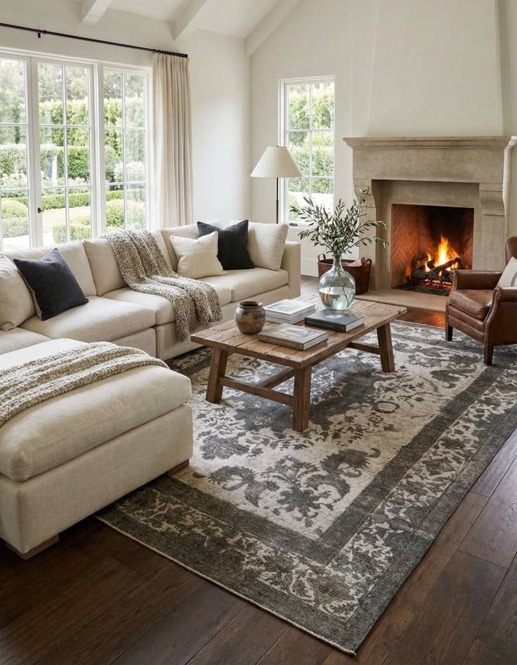 Detail image of 9' 7 x 13'  Hand Knotted Ultra Vintage Persian Wool Rug