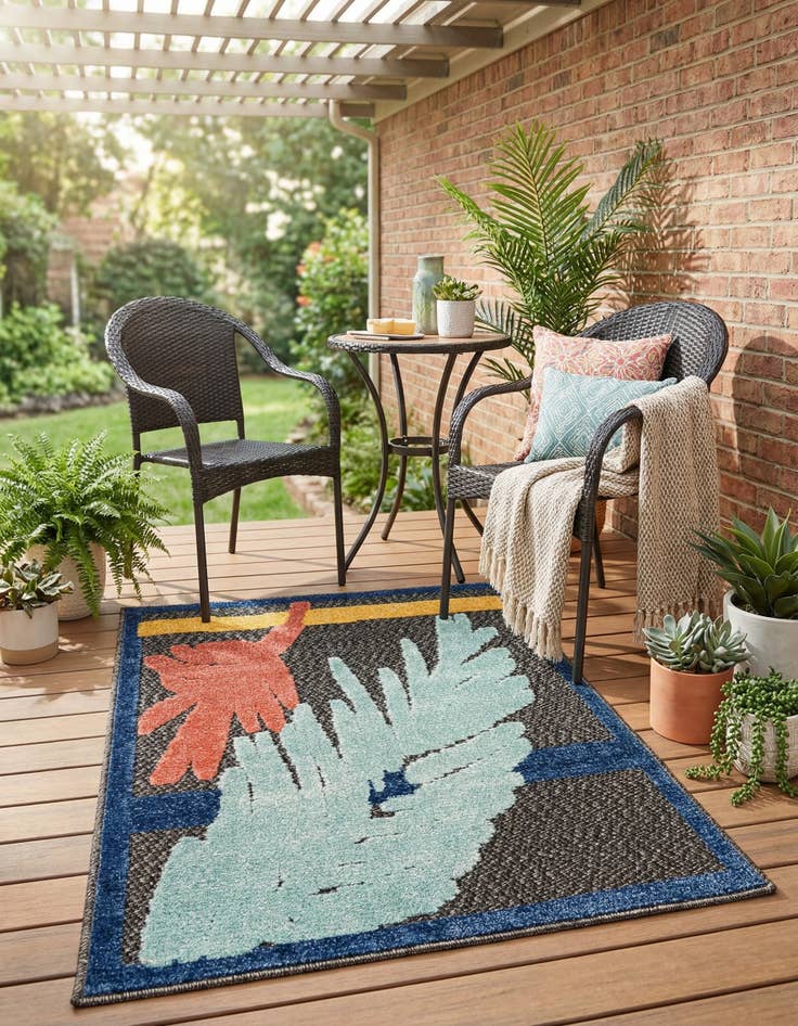 Detail image of 2' x 3'  Washable Belize Indoor / Outdoor Rug
