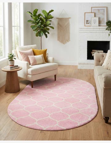 4' x 6' Lattice Frieze Oval Rug
