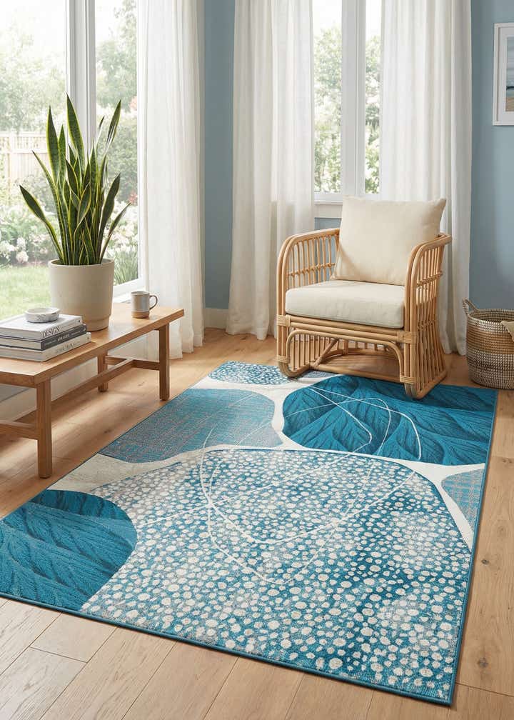 5' 3 x 8' Easy-Clean Modern Indoor / Outdoor Rug
