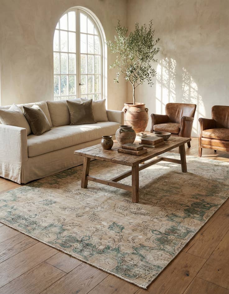 Detail image of  5' 4 x 8' 4  Hand Knotted Ultra Vintage Persian Wool Rug