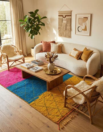 6' 10 x 9' 7 Hand Knotted Moroccan Wool Rug