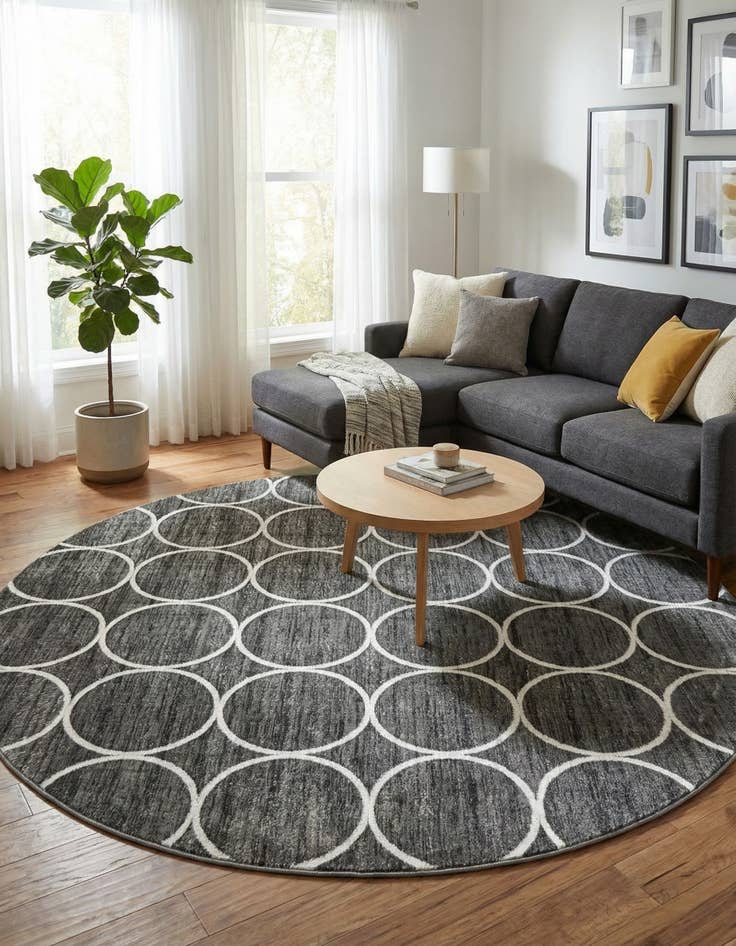 Detail image of  10' x 10' Lattice Trellis Round Rug