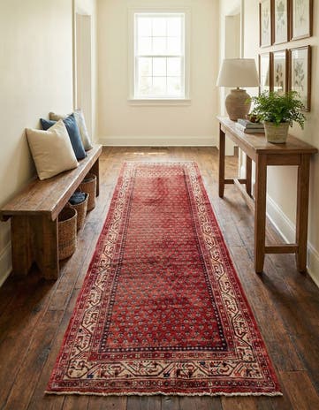 3' 7 x 9' 10 Hand Knotted Botemir Persian Wool Runner Rug