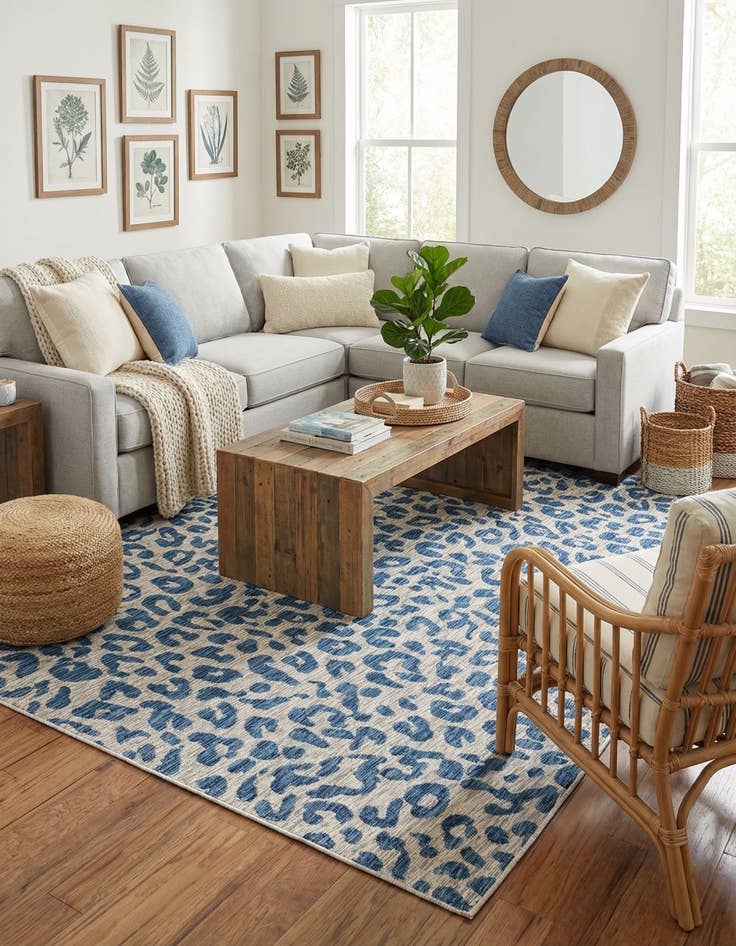 Detail image of  7' 10 x 11'  Washable Safari Indoor / Outdoor Rug