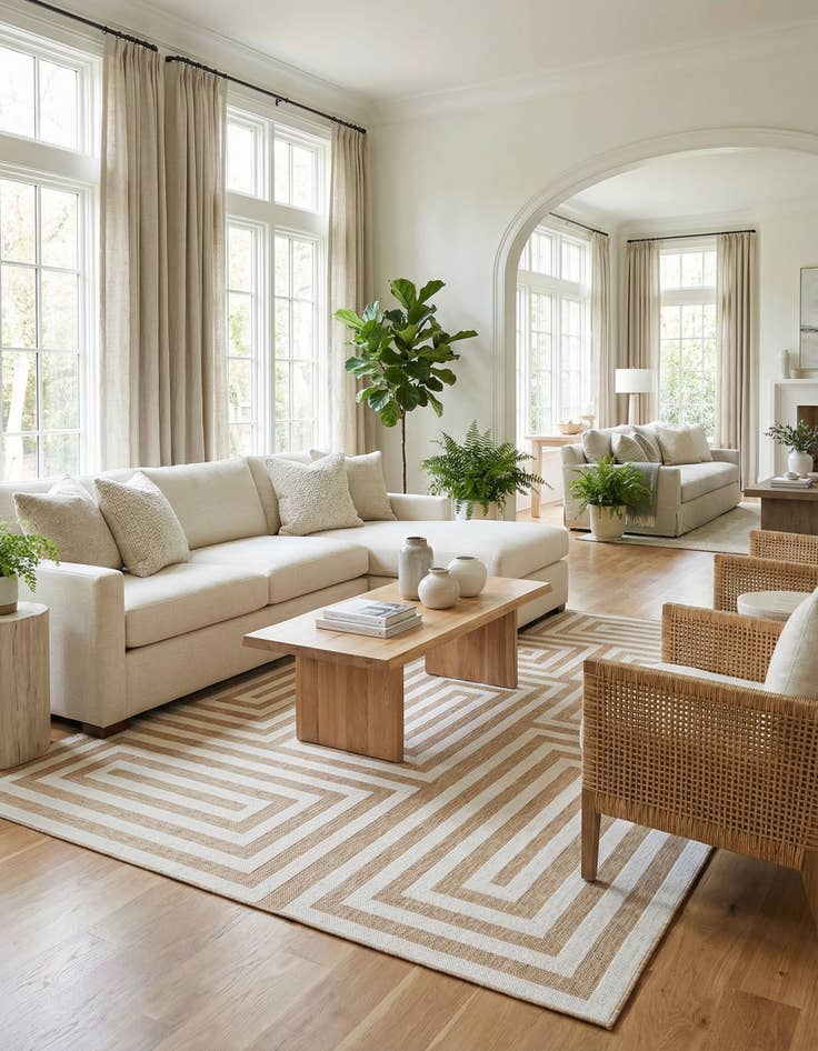 Detail image of  13' x 13'  Washable Modern Indoor / Outdoor Square Rug