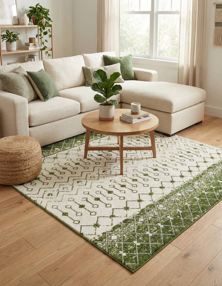 Detail image of 7' 10 x 7' 10 Moroccan Trellis Square Rug