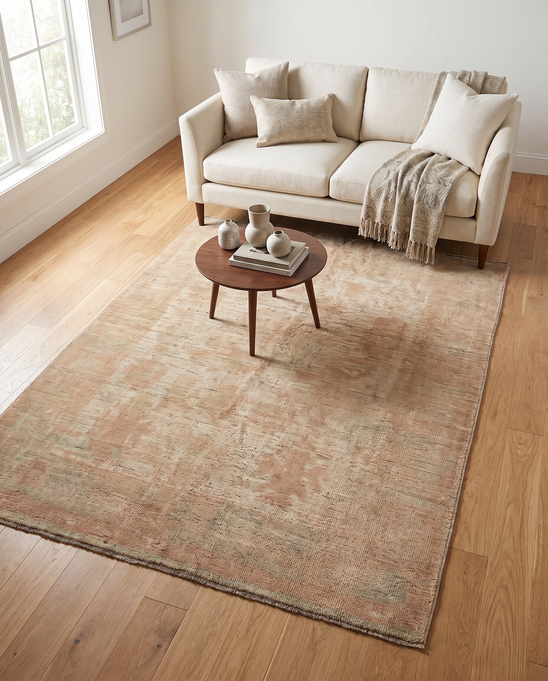 5' x 7' 3 Hand Knotted Oushak Wool Rug