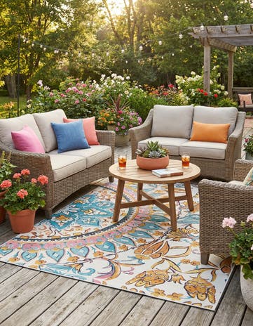 8' x 10' Easy-Clean Traditional Indoor / Outdoor Rug