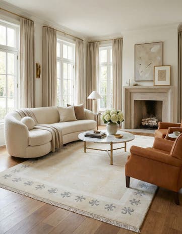 6' 7 x 9' 9 Hand Knotted Darya Wool Rug