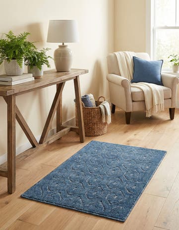 2' x 3' Easy-Clean Trellis Textured Indoor / Outdoor Rug