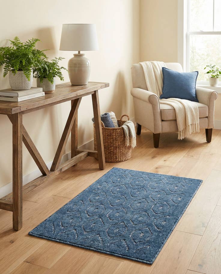 Detail image of 2' x 3' Easy-Clean Trellis Textured Indoor / Outdoor Rug