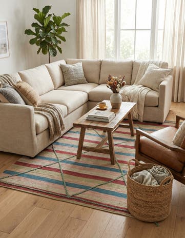 5' 7 x 7' 6 Hand Knotted Moroccan Wool Rug