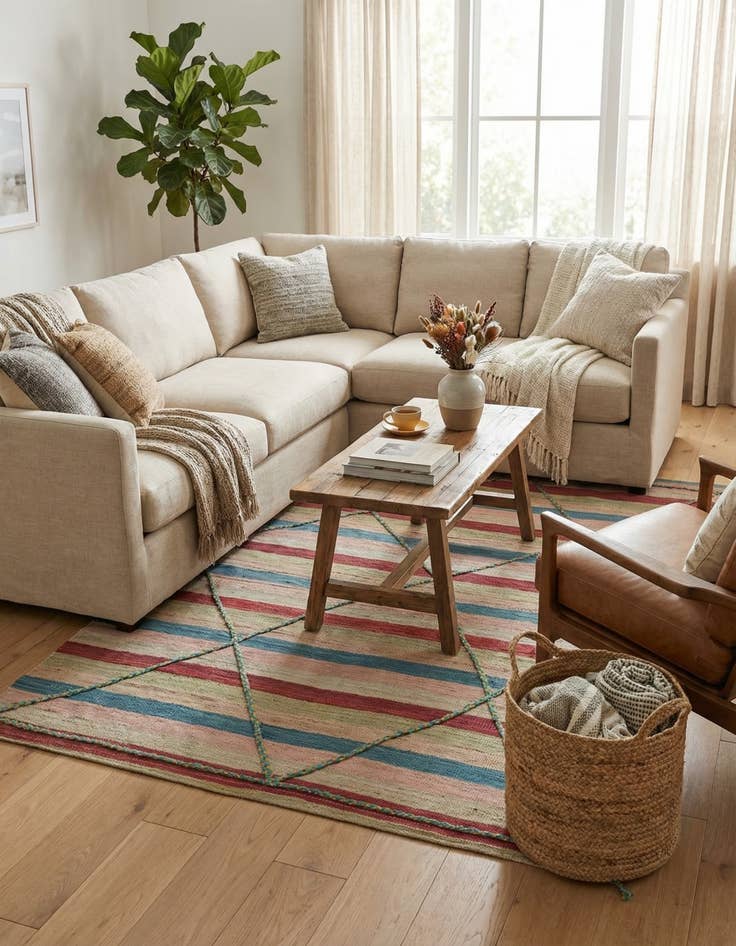 Detail image of  5' 7 x 7' 6  Hand Knotted Moroccan Wool Rug